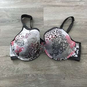 Cacique bra size 44DDD gray pink and black